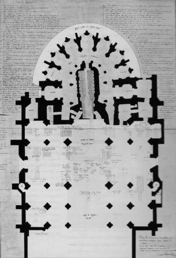 Plan de la Basilique Saint-Denis en 1806