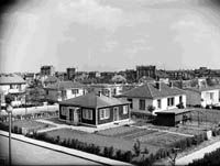 Vue de la cit exprimentale de Merlan  Noisy-le-Sec, 1951.  MEEDDAT/DICOM-fonds MRU-1951-photo X