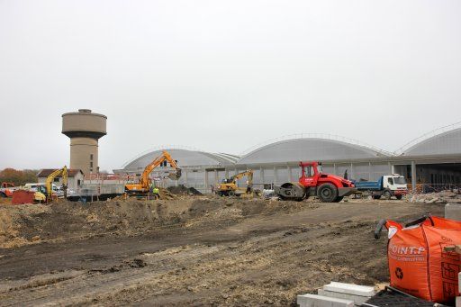 Chantier de la rhabilitation de la halle Sernam par Saint-Gobain