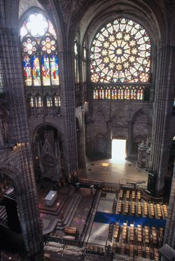 Vue de la tribune du bras nord du transept. P.Cadet  CMN 