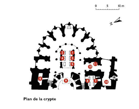 Plan de la crypte de la Basilique St Denis