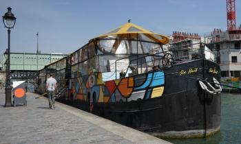 La pniche Grande Fantaisie, canal de l'Ourcq