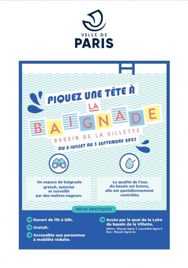 Paris Plages, baignade affiche