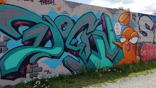 Graffiti à Bobigny canal de l'Ourcq