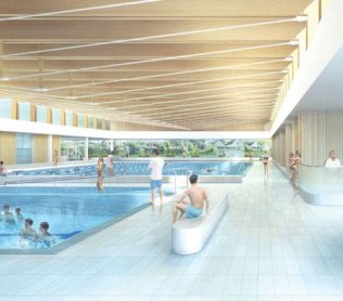 El futuro parque acuático olímpico en Saint-Denis