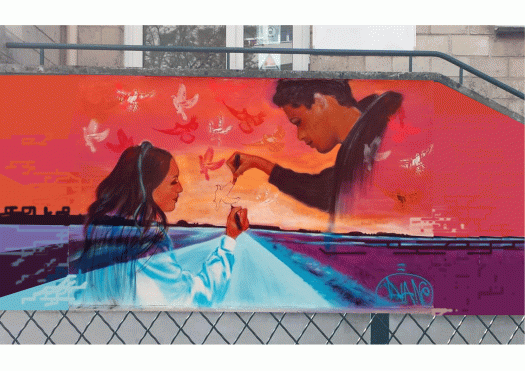 Fresque Ecole Paul Langevin - Les arts fleurissent la ville aux Lilas