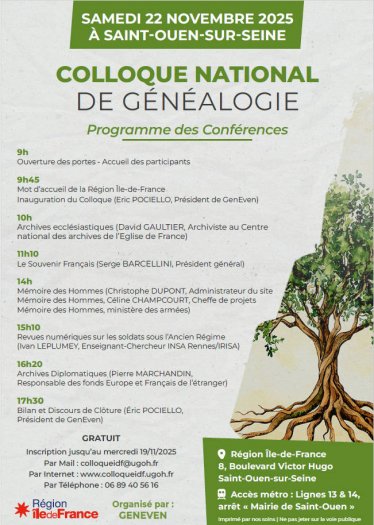 Colloque national de gnalogie Paris Saint-Ouen