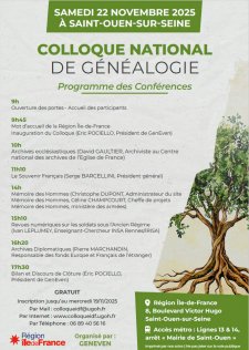 Colloque national de gnalogie Paris Saint-Ouen