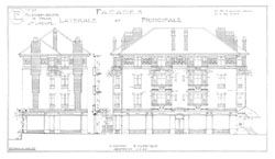 Elvation d'un immeuble de la Cit-jardin de Stains, cliquez sur le lien pour voir le plan en grand