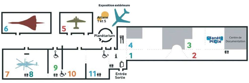 plan du musée de l'air et espace du Bourget en 2015