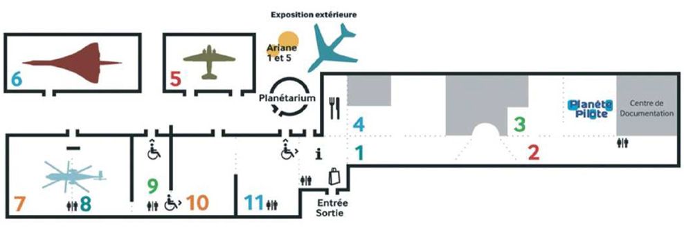 plan du muse de l'air et espace du Bourget en 2015