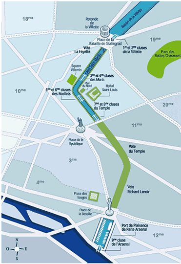 Plan du canal Saint-Martin