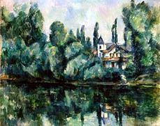 peinture de Paul Cézanne, les rives de la marne
