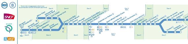 carte du rseau RER B de la SNCF et RATP