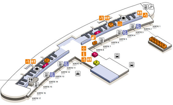 agences de location voiture au T2E  l'aroport Roissy CDG