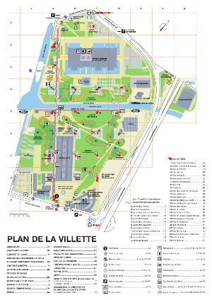 Plan park La Villette and information desk