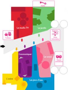 plan of the playground from 5 to 12 years at La Villette Paris