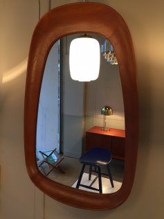 Solid oak free form Mirror, Sweden, 1956