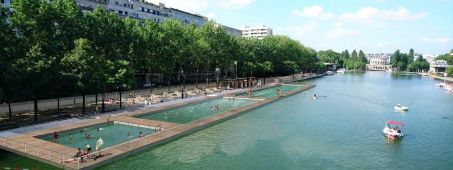 swimming project in Paris Bassin de La Villette