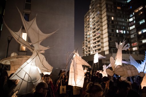 Lanternes, lumire sur la ville d'Aubervilliers avec la parade