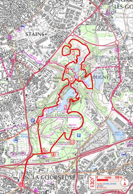 PR5 : parcours randonne au parc de la Courneuve