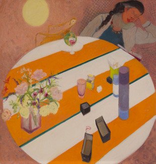 Thérèse Boucraut, La Table, huile sur toile