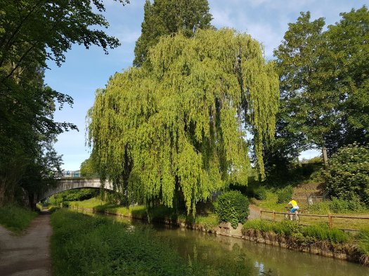 The cycle path crosses the Ourcq canal in Villeparis.