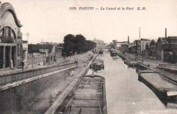 Carte postale ancienne du canal  Pantin