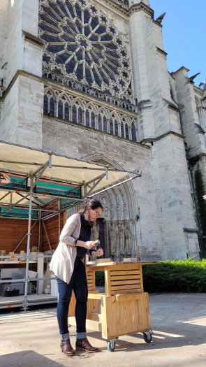 Atelier scultpure de pierre  la Basilique Saint-Denis