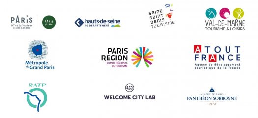 Logo des signataires contrat de destination Explore Paris la ville augmente