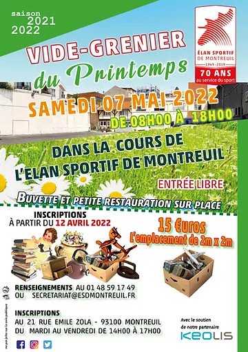 Vide grenier Elan sportif de Montreuil 2022