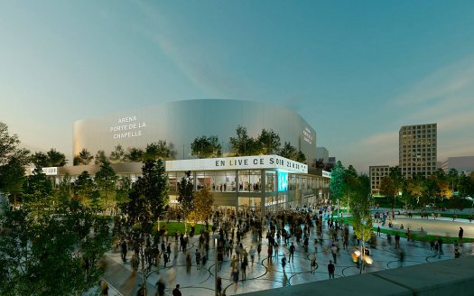 Adidas Arena Porte de la Chapelle - crédit SCAU/NP2F - visuel projection