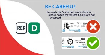 Stade de France ticket transport - Be careful, ticket T+ is not accepted
