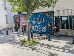R�alisation d'une fresque Street Art � Pantin all�e des Ateliers