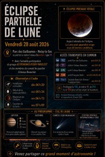Watch the lunar eclipse on August 28, 2026, in Noisy-le-Sec with astronomers and equipment