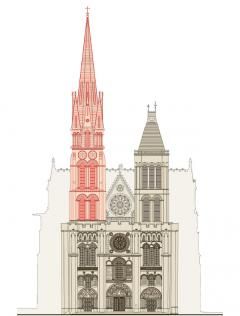 Remontage de la aguja de la Basílica de Saint-Denis