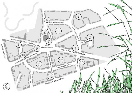 Carte du projet Bruit de jardin - témoignage audio habitants cité-jardin